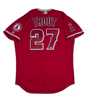 2016 Mike Trout Game Used & Signed Los Angeles Angels Red Alternate Jersey Used on 6/15/16 (MLB Authenticated, Anderson LOA, MEARS A10 & PSA/DNA)